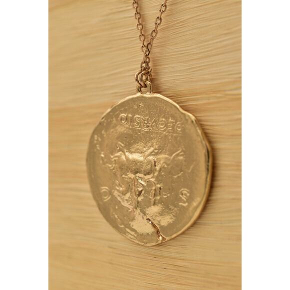 Jade & Jasper Vintage Coin Station Necklace Brushed Gold Satin Signed BinBL - Picture 10 of 12